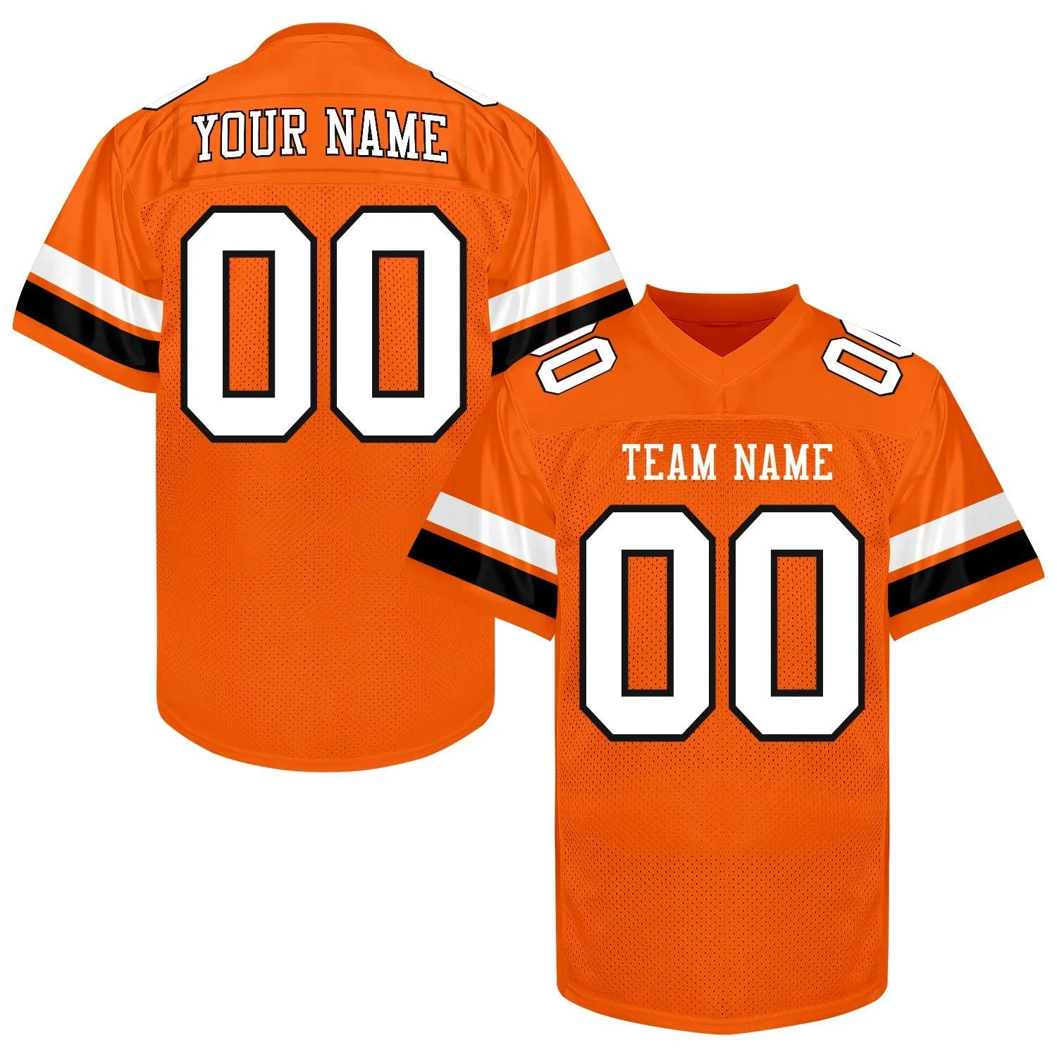 Oranje voetbalshirt met eigen naam en rugnummer op de rugzijde